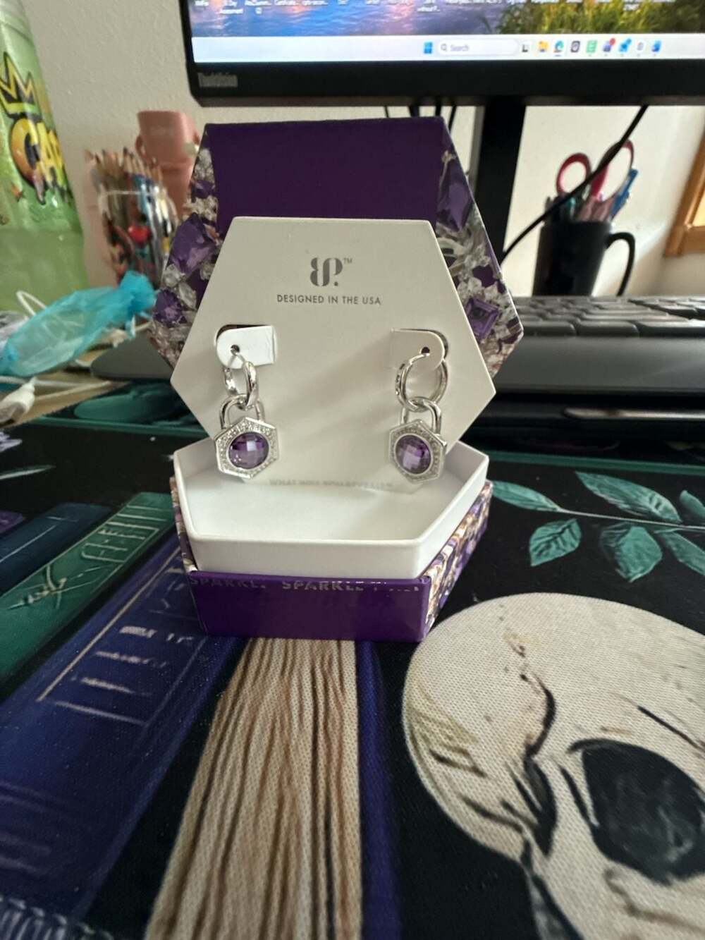 BP Birthday Collection February 2026 Locked In Love Amethyst Cubic Zirconia Earr